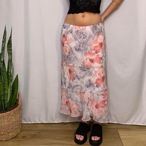 Alfred Dunner Pink Tiered Petite Midi Skirt